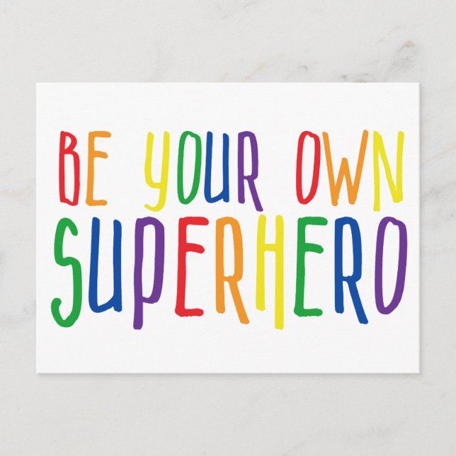 Carte Postale Soyez votre propre super-héros, Citation Inspirati (Devant)