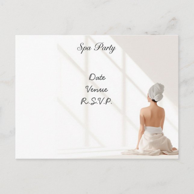 Carte Postale Spa Party Minimal Wellness Design (Devant)