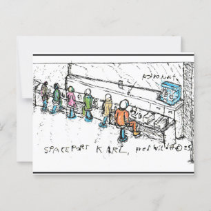 Carte Postale Spaceport KARL, le concept de l'artiste esquisse l