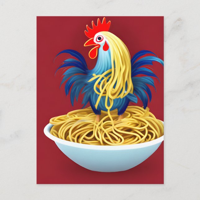 Carte postale Spaghetti au poulet (Devant)