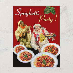 Carte Postale SPAGHETTI PARTY, Cuisine Italienne Chef Recette Ro
