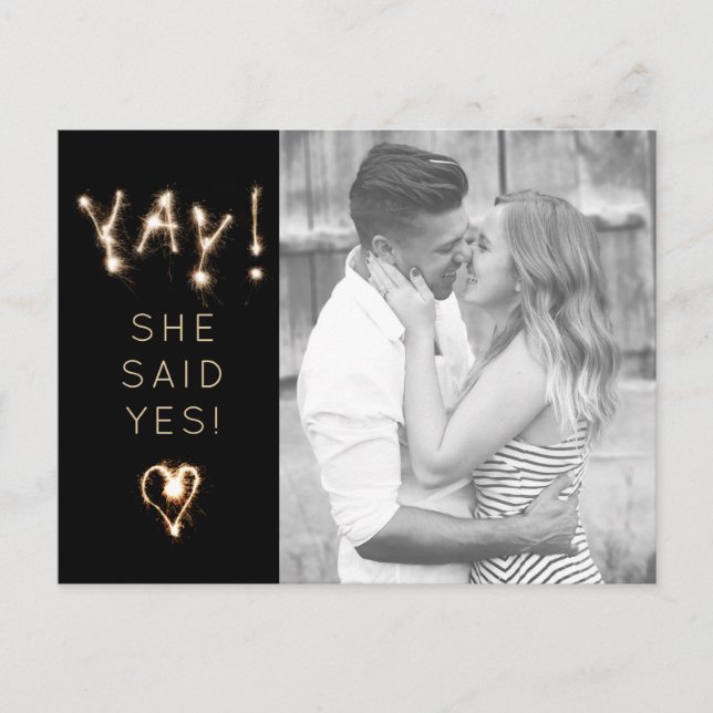 Carte Postale Sparkler du Nouvel An | Réservez la date | Elle A  (Devant)