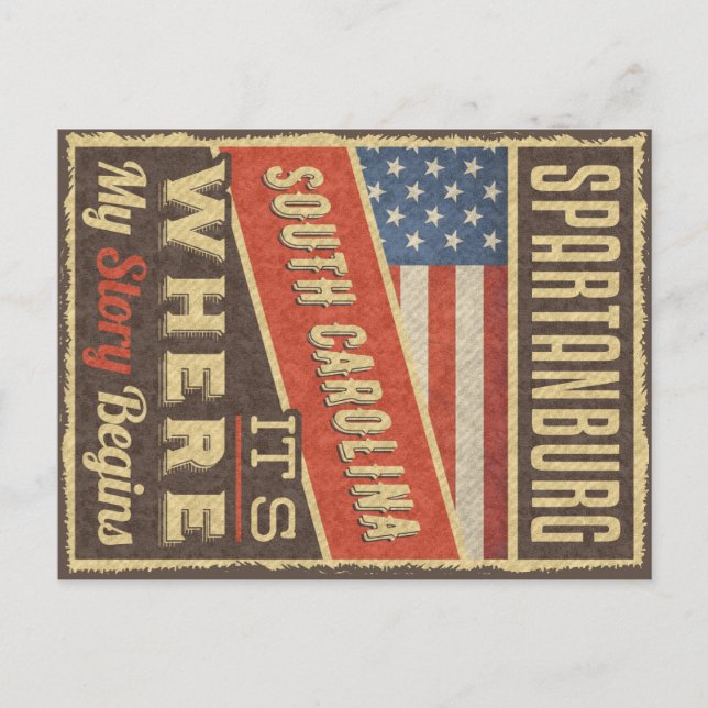 Carte Postale Spartanburg Caroline du Sud (Devant)