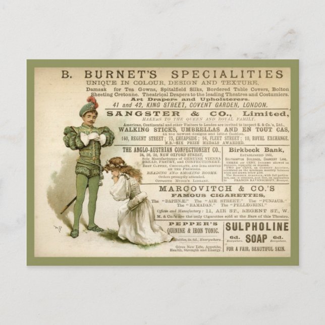 Carte Postale Spécialités de Burnet (Devant)