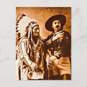 Carte Postale Spectacle Buffalo Bill Wild West Sitting Bull 1885