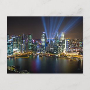 Carte Postale Spectacle lumineux du centre-ville de Singapour