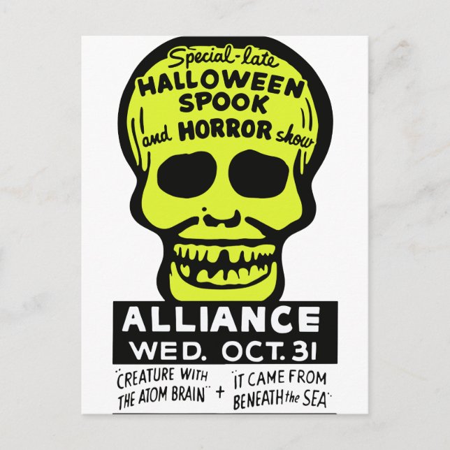Carte Postale Spectacle spécial d'horreur et d'écoute tardive (Devant)