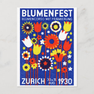 Carte Postale Spectacle suisse de fleurs 1930