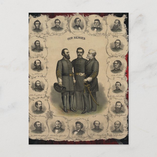 Carte Postale Spectaculaire des héros de la guerre de Sécession  (Devant)