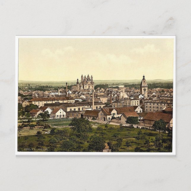 Carte Postale Speyer, vue générale, Rhin, Allemagne rare Phot (Devant)