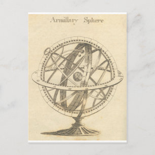 Carte Postale Sphère Armillaire Croquis Original
