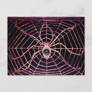 Carte Postale SPIDER ET WEB Bleu Topaz Noir
