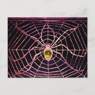 Carte Postale SPIDER ET WEB Jaune Topaz Noir