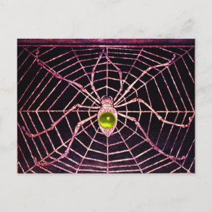 Carte Postale SPIDER ET WEB Jaune Topaz Noir