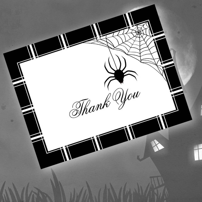 Carte Postale Spider Merci Halloween noir (Créateur téléchargé)