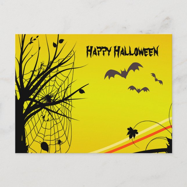 Carte postale Spider On Web Halloween (Devant)