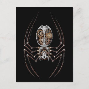 Carte Postale Spider Steampunk sur noir