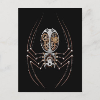 Carte Postale Spider Steampunk sur noir