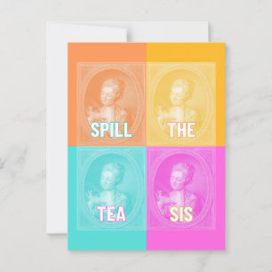 Carte Postale "Spill the Tea Sis" (Portrait pop art vintage)