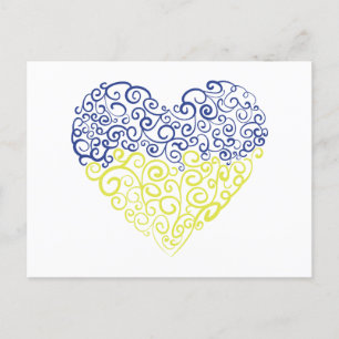 Carte Postale Spiral tourbillons mehandi cœur couleurs du drapea