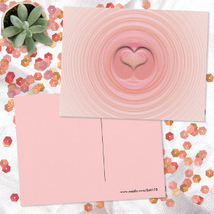 Carte Postale Spirale abstraite de pêche rose, dos blanc