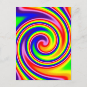 Carte Postale Spirale arc-en-ciel tourbillonnante aux couleurs v