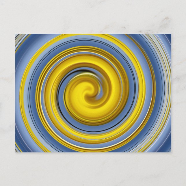 Carte Postale spirale jaune et bleue (Devant)