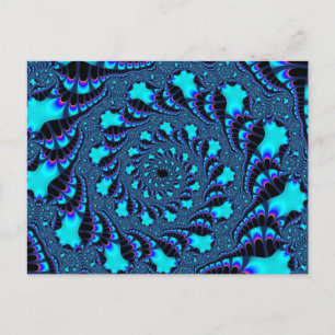 Carte Postale Spirale tourbillon turquoise