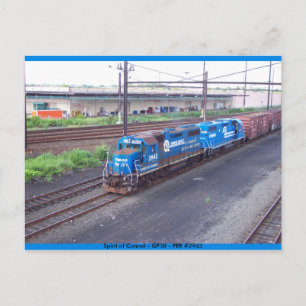 Carte Postale Spirit of Conrail - GP38 - PRR #2943 dans Blue Pai