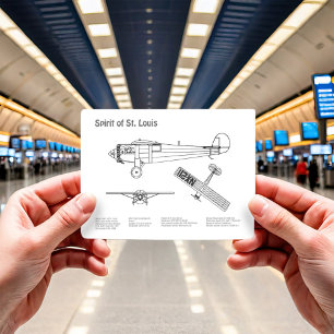 Carte Postale Spirit of St. Louis - Plan directeur de l'avion PD