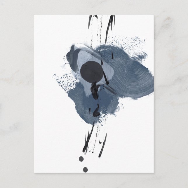 Carte Postale Splash II bleu et noir | Paint noir bleu (Devant)