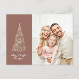 Carte Postale Splendide sapin d'épinette Beige photo de Noël/Fêt
