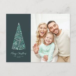 Carte Postale Splendide sapin d'épinette photo verte de Noël/Fêt
