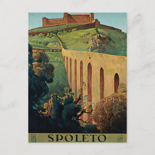 Carte Postale Spoleto Ombrie Italie Poster Vintage voyage Art