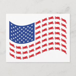 Carte Postale sPORT-bIKE-fLAG-wAVE