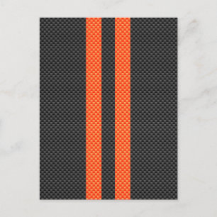Carte Postale Sportif Vibrant Orange Stripes Carbone Fibre Style