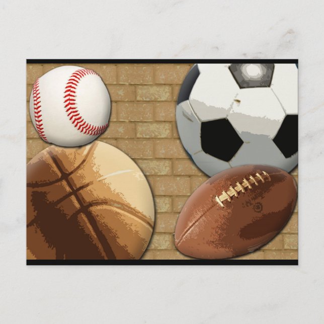 Carte Postale Sports Al-Star, Basketball/Football/Football (Devant)