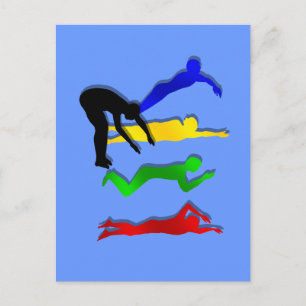 Carte Postale Sports de natation Natation Nageurs Eau