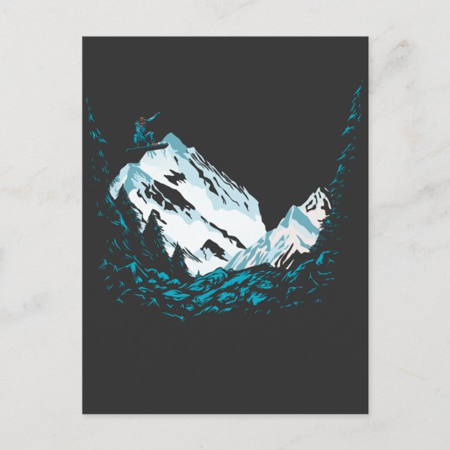 Carte Postale Sports d'hiver Snowboard Snow Mountain Snowboard (Devant)