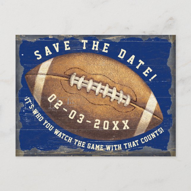 Carte Postale Sports Football Jeu Nuit Enregistrer Date Invitati (Devant)