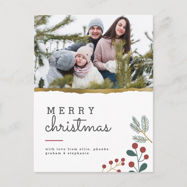Carte Postale Sprigs Festif & Gold Rip | Joyeux Noël photo (Devant)