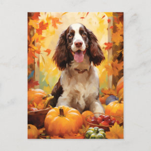 Carte Postale Springer Spaniel Automne Thanksgiving