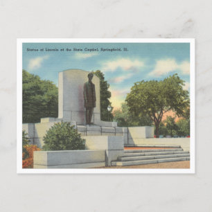 Carte Postale Springfield Illinois Lincoln Statue Vintage