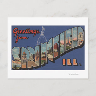 Carte Postale Springfield, Illinois - Scènes de grandes lettres