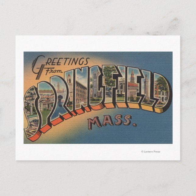 Carte Postale Springfield, Massachusetts - Grande Lettre 2 (Devant)