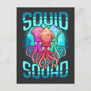 Carte Postale Squad de calmar Animal Océan Omer Amoureux Octopus