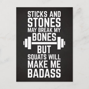 Carte Postale Squats Will Make Me Badass Gym Quote