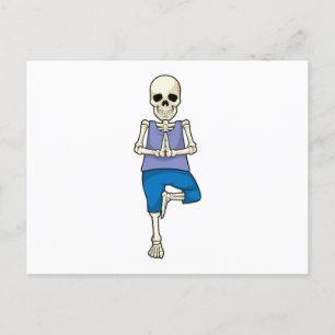 Carte Postale Squelette au Yoga Stretch