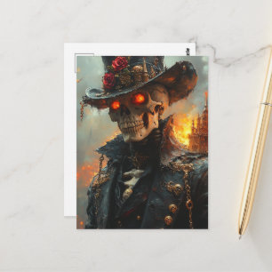 Carte Postale Squelette aux yeux lumineux