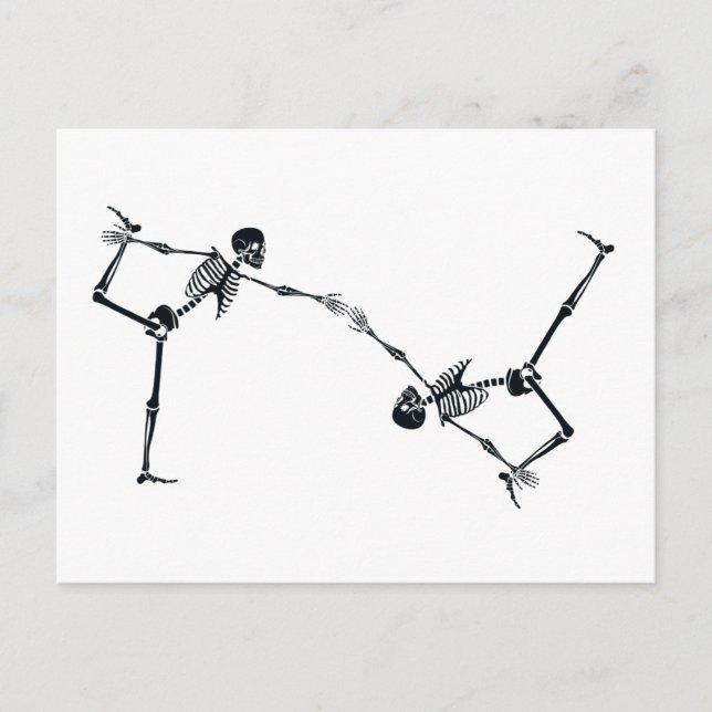 Carte Postale Squelette dansant Halloween (Devant)